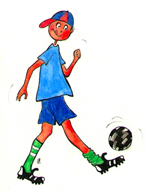 Marius som spiller fotball.